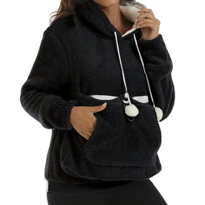 Plush Pocket Hoodie Sweatshirts With Dog or Cat Pouch