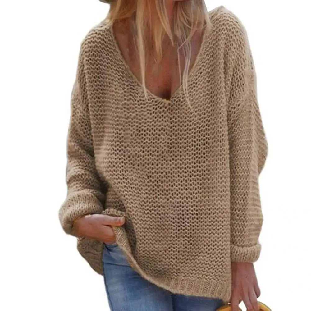 Trendy Knit Top Casual Loose Fit Sweater