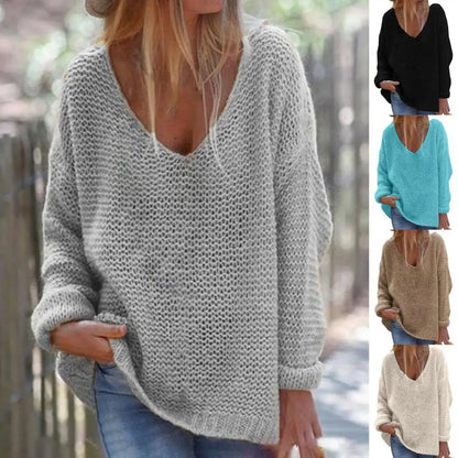 Trendy Knit Top Casual Loose Fit Sweater