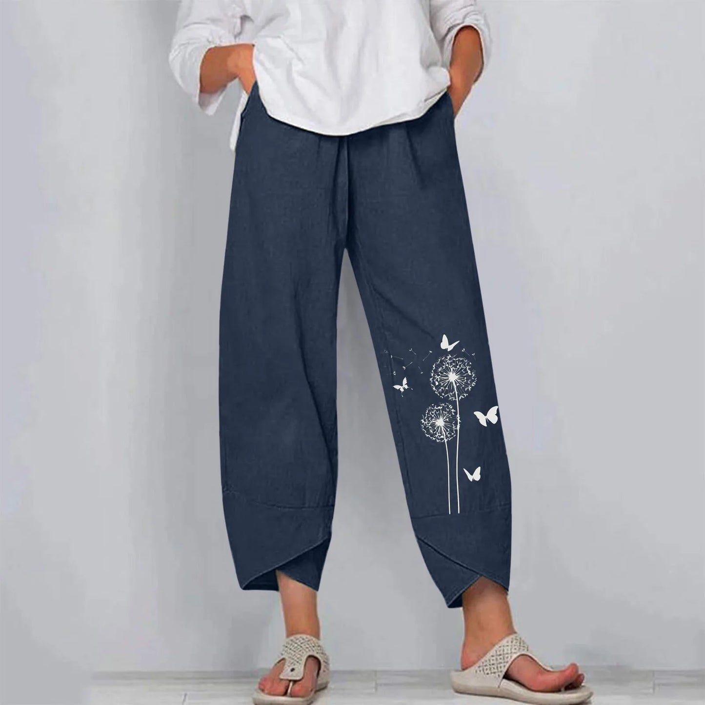 Capri Pants With Pockets and Wide Leg