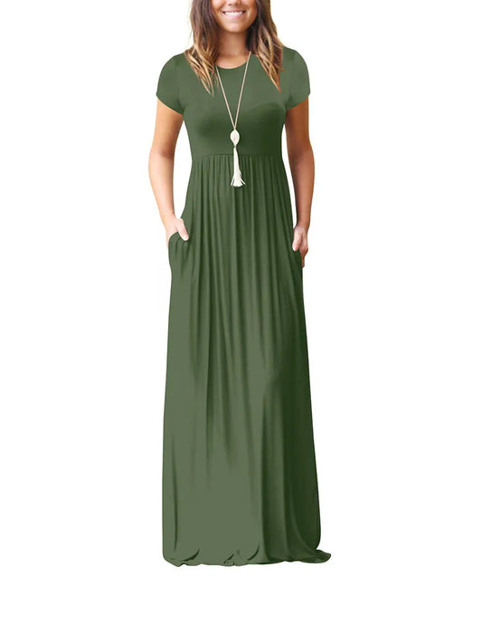 Long Maxi Dress Loose & Casual With Pockets